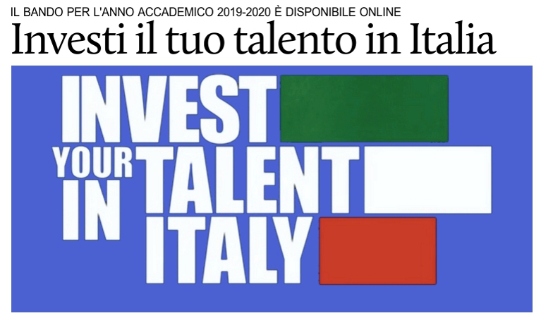 Investi il tuo talento in Italia.