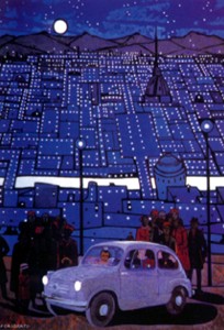 1955. Pubblicit� della Fiat 600.