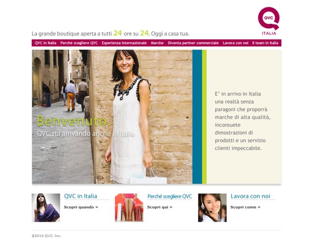La homepage di Qvc.