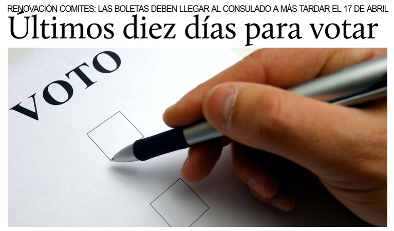 Renovaci�n del Comites en M�xico: �ltimos 10 d�as para votar.