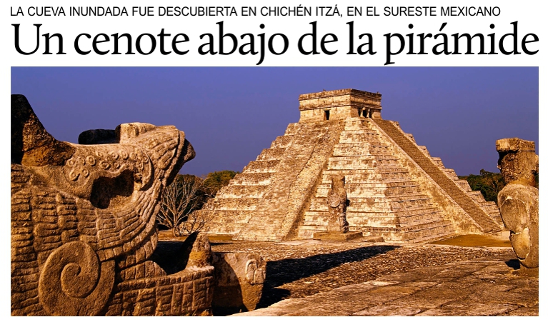 Chichen Itz�, hallan un cenote bajo la pir�mide de Kukulc�n.
