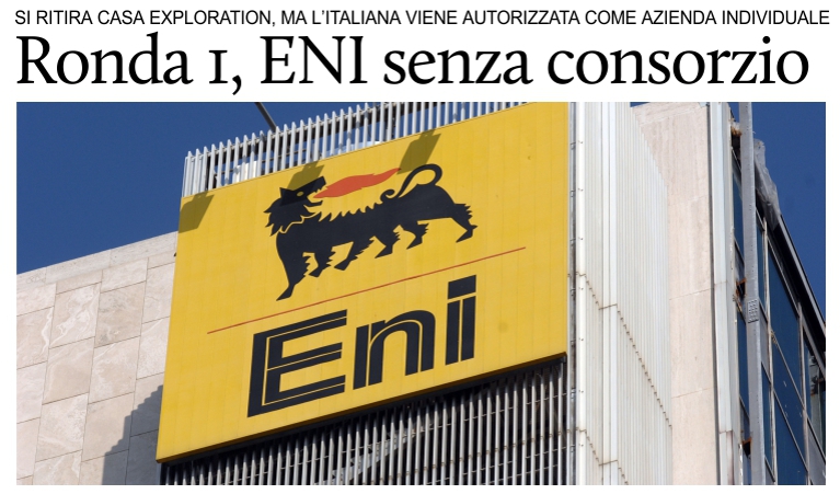 Ronda 1, abbandona il socio dell'ENI. L'italiana parteciper� individualmente.