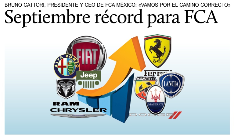 FCA M�xico reporta el mejor septiembre en ventas desde 2009.