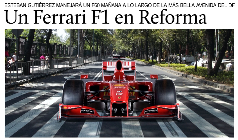 Esteban Guti�rrez manejar� un F�rmula 1 en la m�s bella avenida del DF.