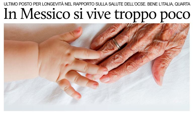 Longevit�, Italia 4� e Messico ultimo nella classifica OCSE.