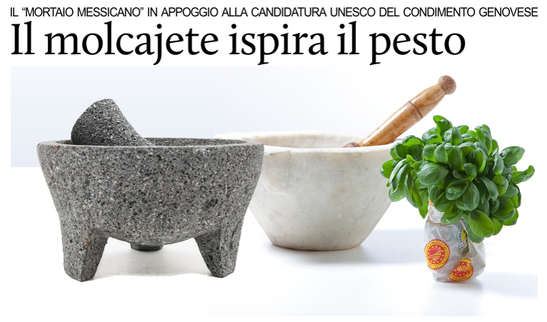 Il molcajete messicano ispira il pesto genovese per l'UNESCO.