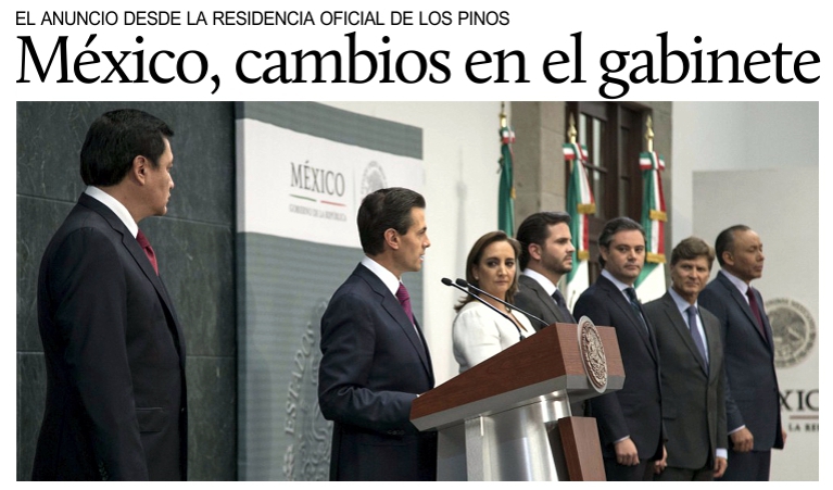 M�xico, Pe�a anuncia cambios en el gabinete.