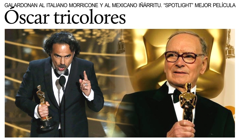 El �scar a la direcci�n es mexicano por 3� a�o consecutivo. Italia gana con Morricone.