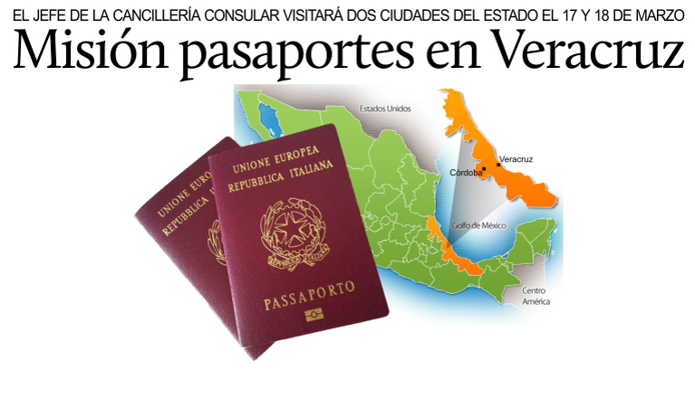 El 17 y 18 de marzo misi�n pasaportes en el Estado de Veracruz.