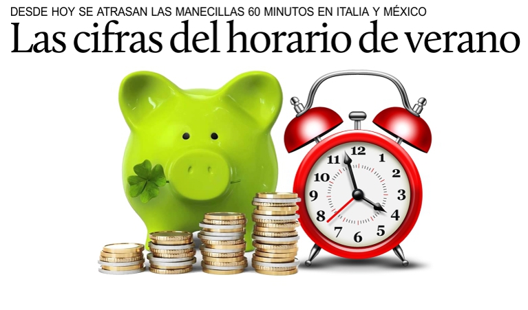 Las cifras del horario de verano en M�xico y en Italia.