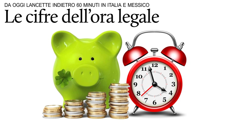 Le cifre dell'ora legale in Italia e in Messico.