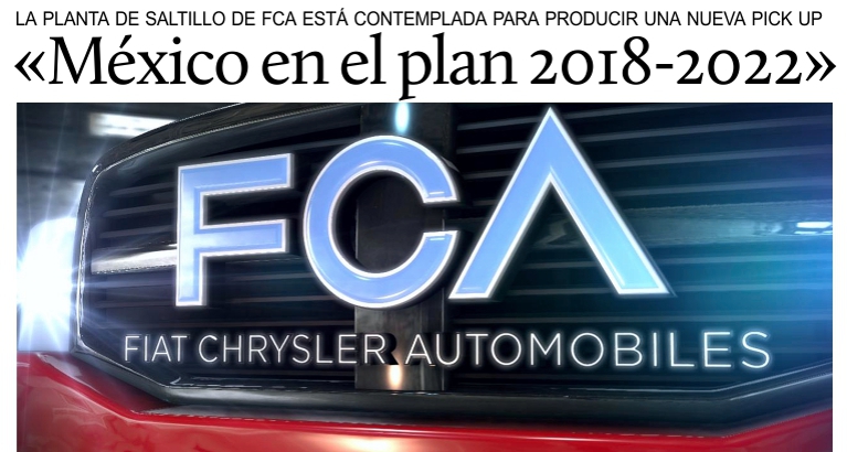 FCA: «México en el plan 2018-2022».