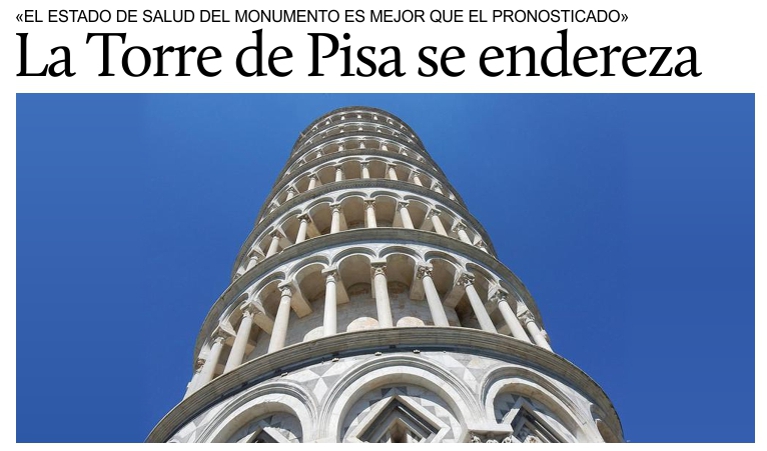 La Torre de Pisa se endereza.