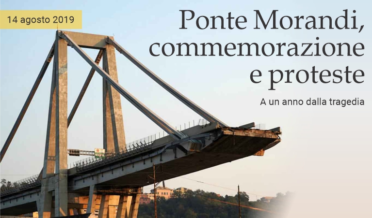 Ponte Morandi, commemorazione e proteste.