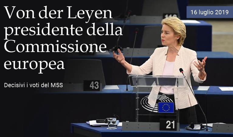 Von der Leyen presidente della Commissione Ue.