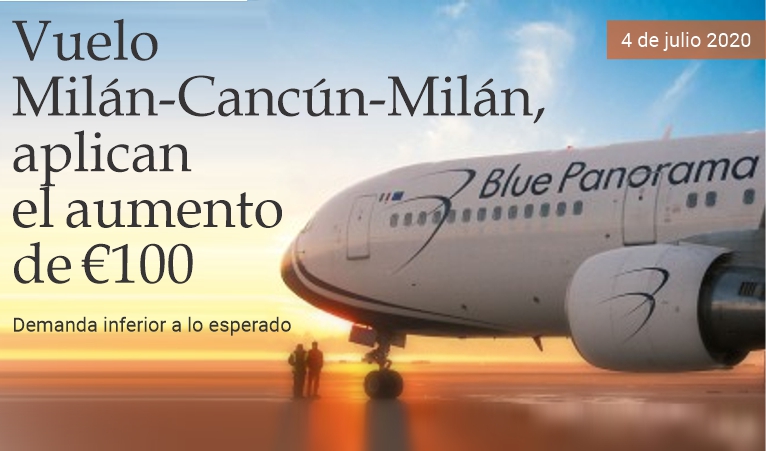 Vuelo Miln-Cancn-Miln, aplican el aumento de 100