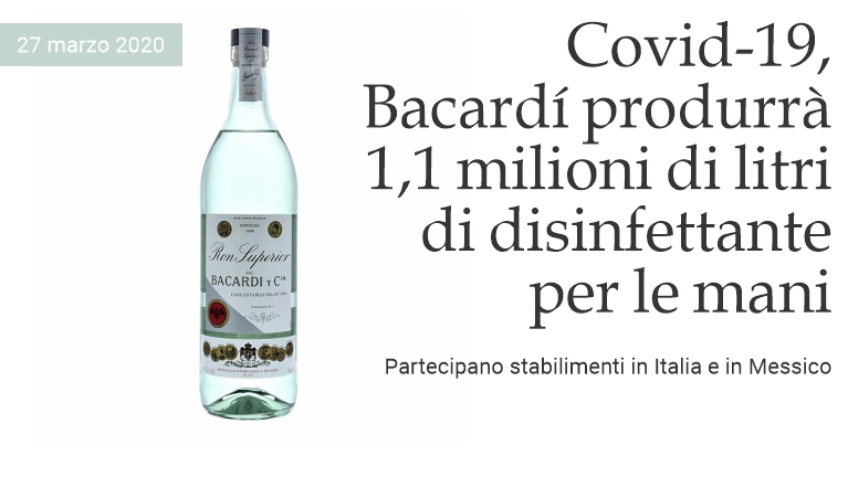 Bacard� produrr� disinfettante per le mani