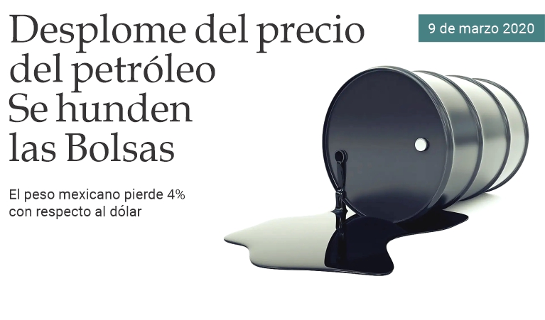 Desplome del precio del crudo. Se hunden las bolsas