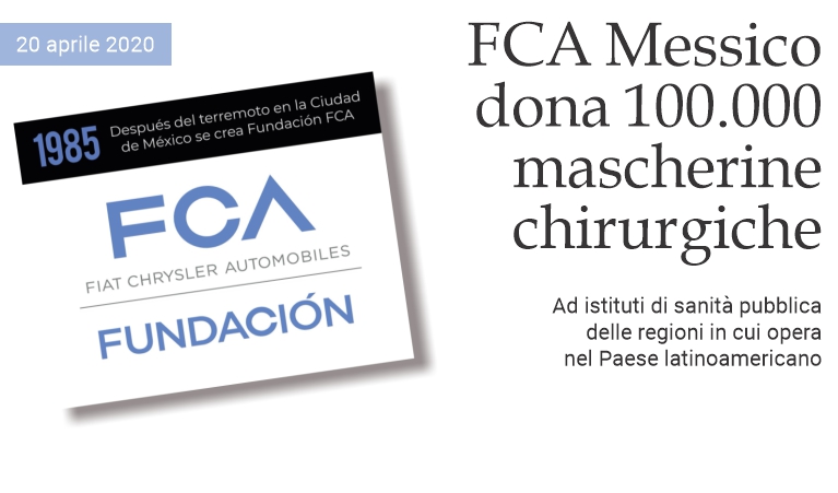 FCA Messico dona 100.000 mascherine chirurgiche