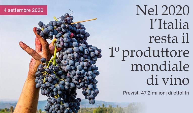Nel 2020 l'Italia resta il 1 produttore mondiale di vino