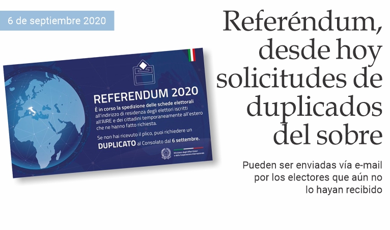 Referndum, desde hoy solicitudes de duplicados del sobre