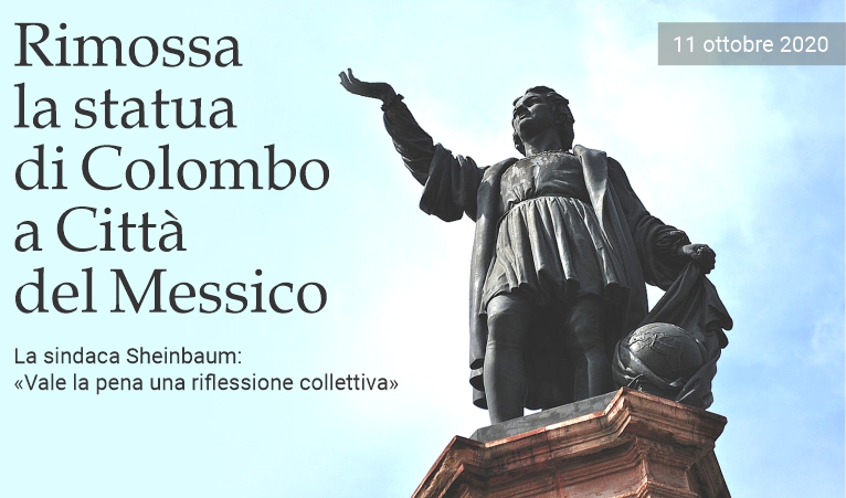 Rimossa la statua di Colombo a Citt� del Messico