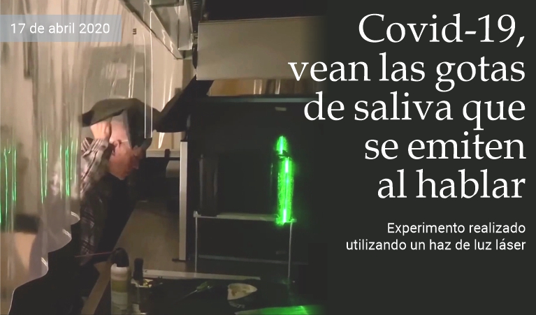 Covid-19, gotas de saliva emitidas al hablar