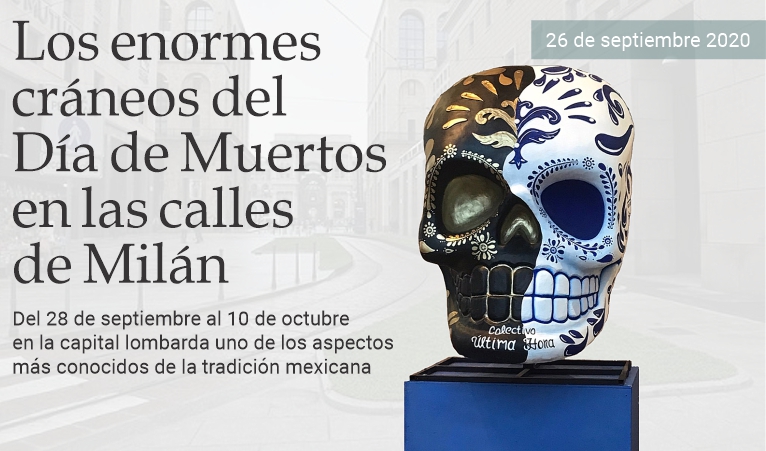 Los enormes cr�neos del D�a de Muertos en Mil�n