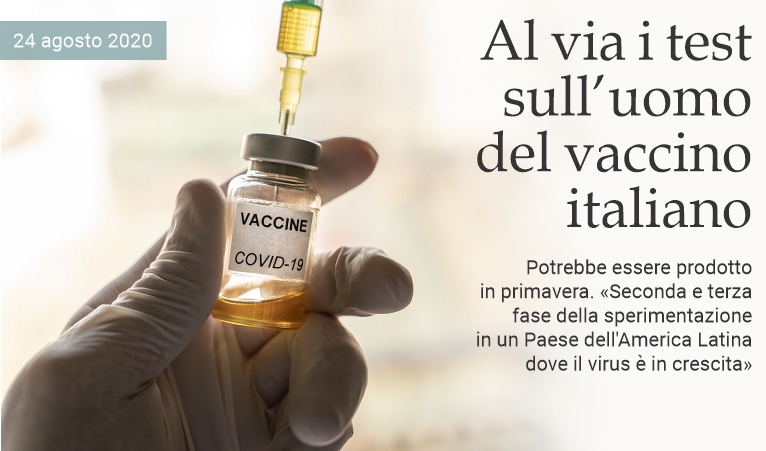 Al via i test sull'uomo del vaccino italiano