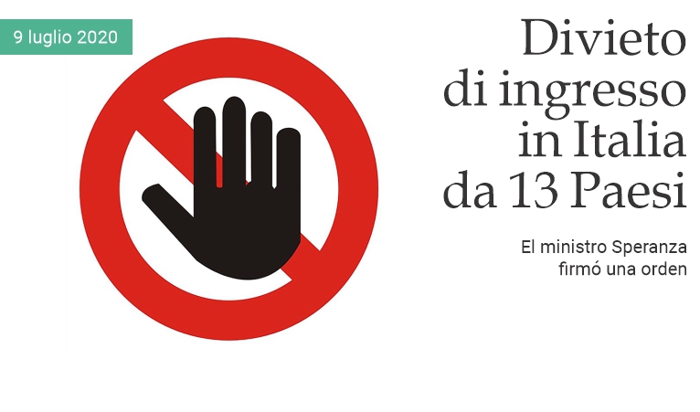 Divieto di ingresso in Italia da 13 Paesi