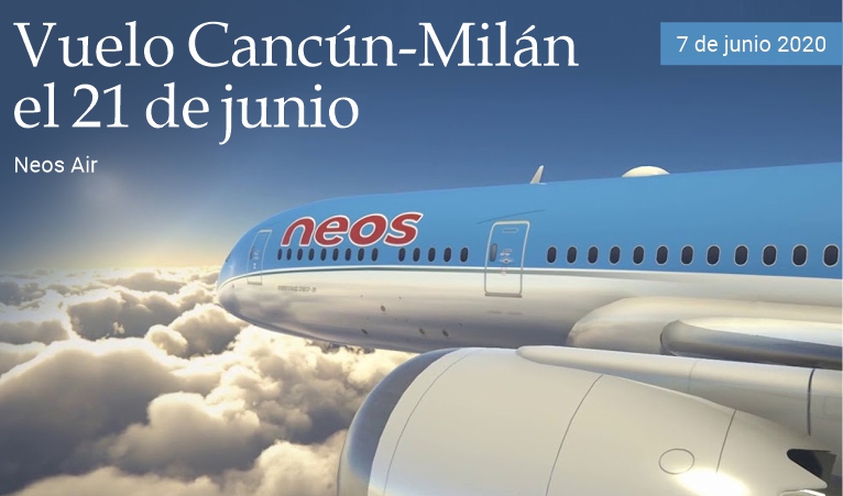 Vuelo Cancn-Miln el 21 de junio